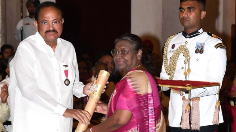 Venkaiah Naidu Conferred Padma Vibhushan