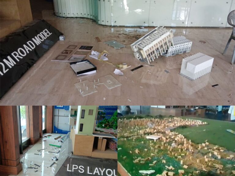 Amaravati Models Vandalized