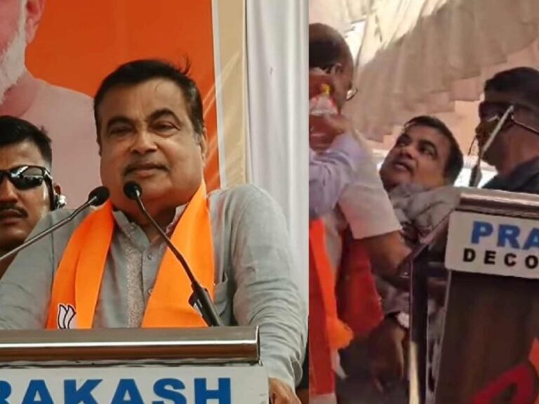 Gadkari Faints During Election Rally In Yavatmal