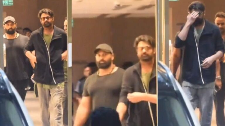 Prabhas Jets Off To Mumbai In Stylish Look For Kalki Promotions