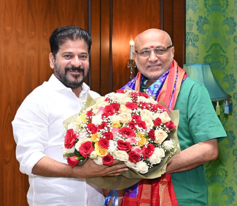 Revanth Reddy Bid Farewell To out-Going Governor Radhakrishnan