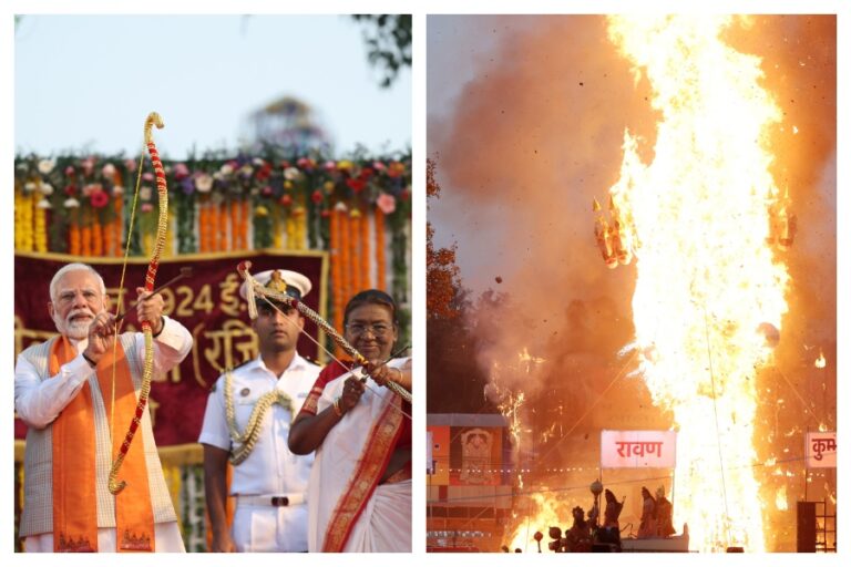 President Murmu, PM Modi Burn Effigies of Ravana At Red Fort