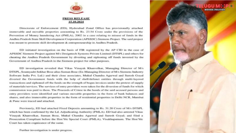 Chandrababu’s Skill Development Case: ED Seizes ₹23 Crore in Assets