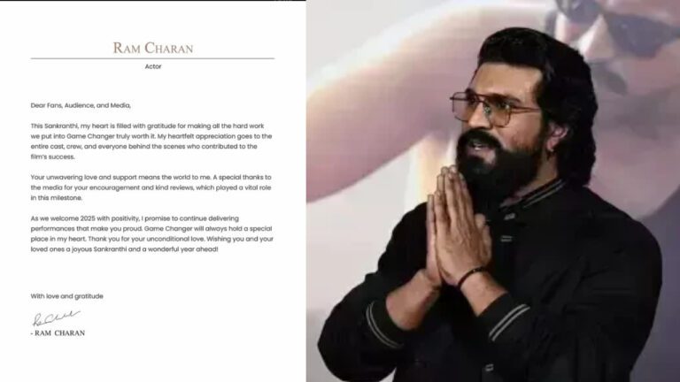 Ram Charan’s ‘Game Changer’ Receives Positive Reception; Shares Heartfelt Letter with Fans