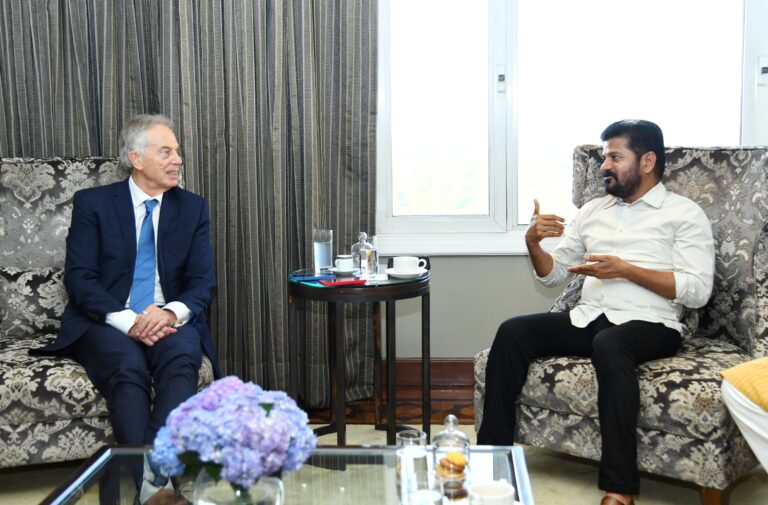 Former UK PM Tony Blair praised priority Given To sustainability In Telangana Development plan