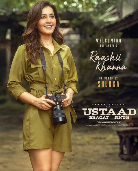 Raashii Khanna Joins Pawan Kalyan’s Ustaad Bhagat Singh as Female Lead