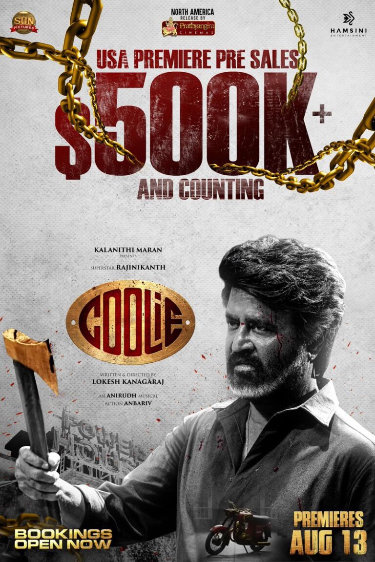 Coolie: USA Bookings Cross Half-Million Ahead of Release  