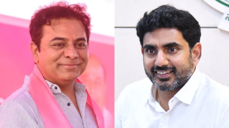 KTR Talks with Nara Lokesh seeking TDP’s support In Jubilee Hills By-Election?