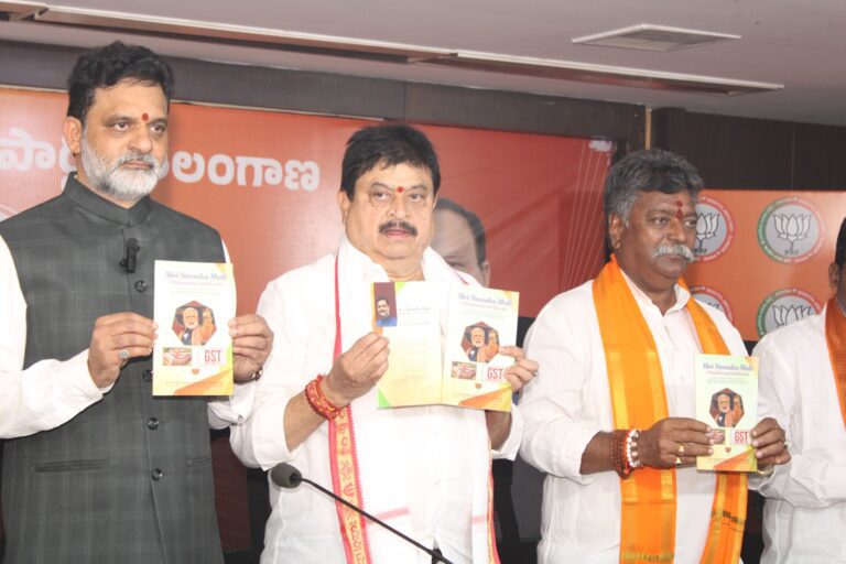 State BJP Chief  Releases A Trilingual Booklet on PM Modi on His Birthday 