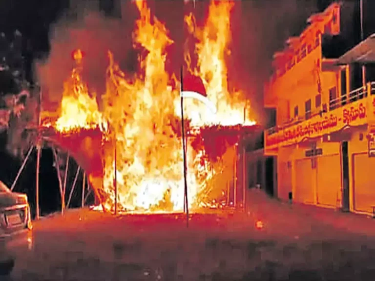 Faction Havoc In Palnadu, TDP Office Set Fire In Krosuru