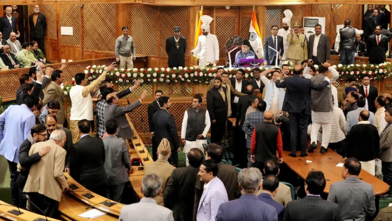 Scuffle In J&K Assembly over Article 370 Banner