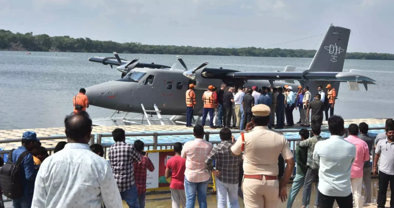 CM Chandrababu Travels by Seaplane to Srisailam, Addresses Social Media Concerns