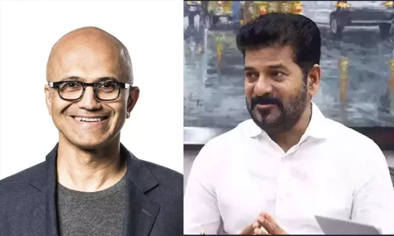 CM Revanth Reddy Meets Microsoft CEO Satya Nadella To Discuss Skill University And IT Initiatives