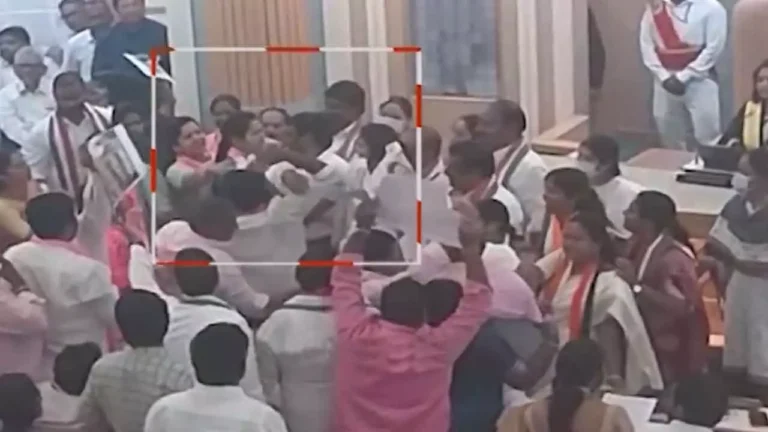 Chaos At GHMC council Meet, BRS corporators Arrested, Budget Approved without Debate