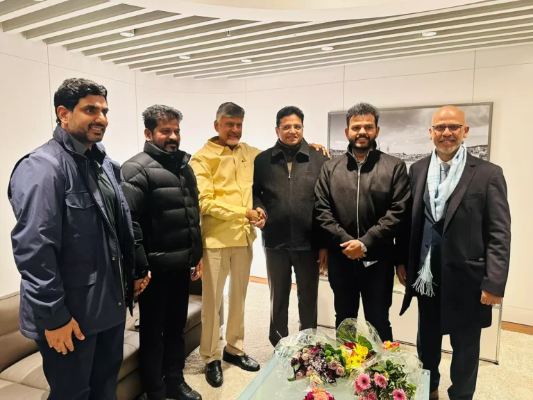 Chandrababu Naidu And Revanth Reddy Meet In Zurich Ahead of Davos Summit