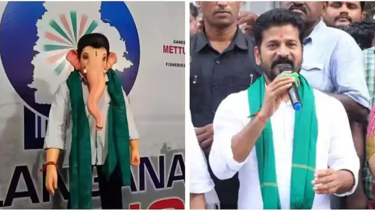 Ganesh Idol Installed In The Form of CM Revanth Reddy sparked controversy In Goshamahal